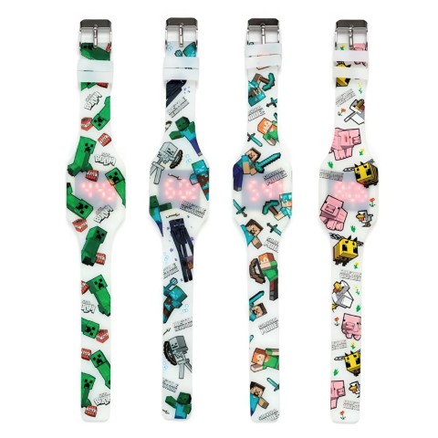Minecraft Glow in the Dark Silicone Digital Watch - Assorted
