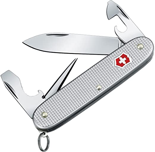 SWISS ARMY KNIFE PIONEER 93mm RIBBED ALOX SILVER