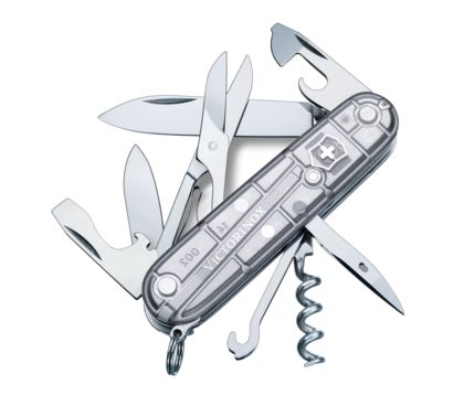 SWISS ARMY KNIFE 91mm CLIMBER SILVER TRANSLUCENT
