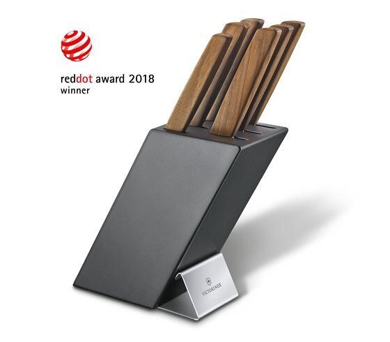 Swiss Modern, cutlery block, beechwood anthr., 6pcs, walnut