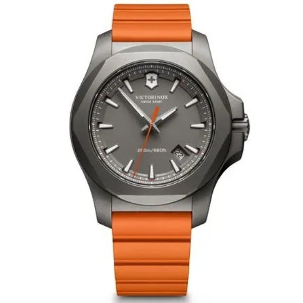 I.N.O.X. Titanium Grey Dial, Orange Rubber Strap