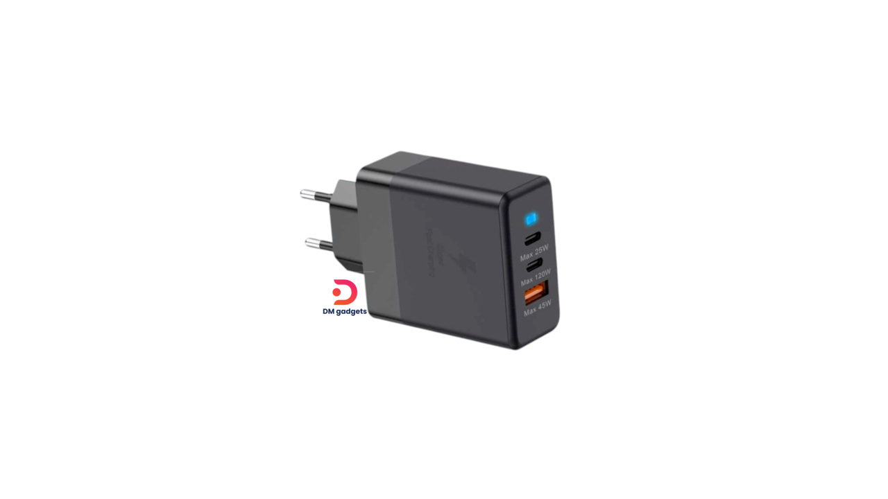 385J#Kouvolsen®CX-180B 120W PD-QC 3.0 with 1 USB-A and 2 Type-C Ports-Black