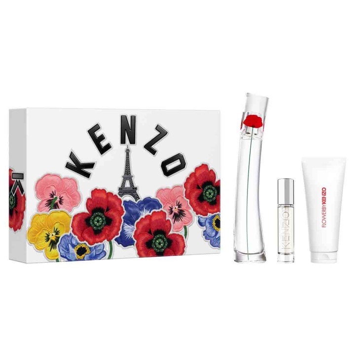 Kenzo Flower Gift Set Eau de Parfum + Travel Size Spray + Body Lotion