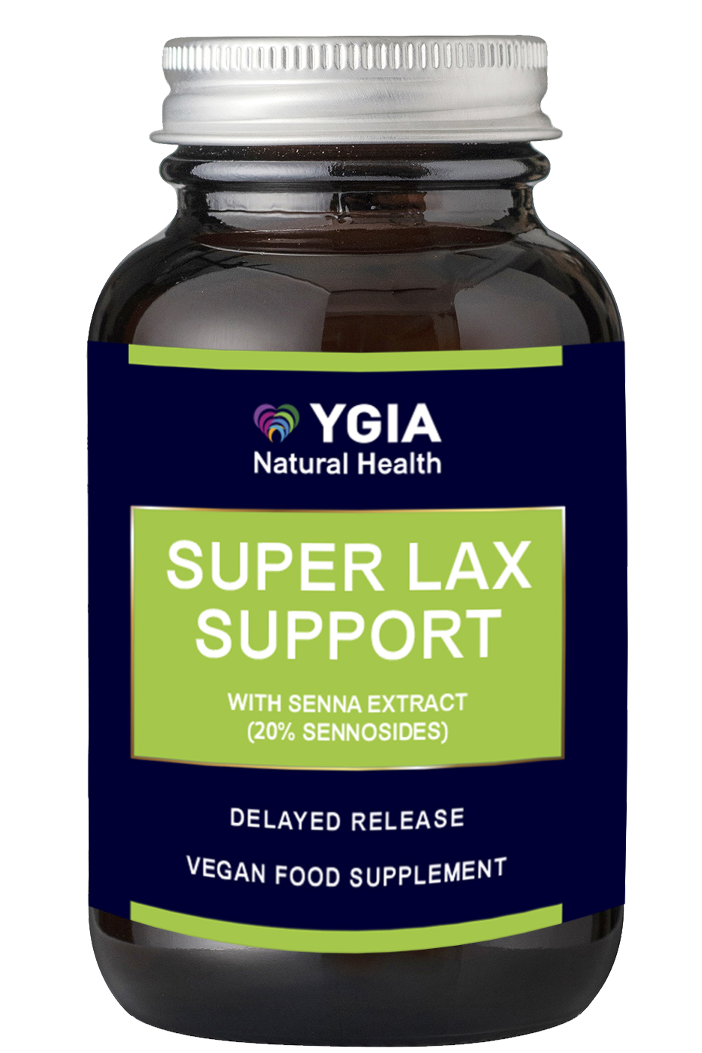 SUPER LAX SUPPORT ♦ 60 Veg Caps X 450mg  ♦ Amber Glass Bottles ♦ 100% Natural ♦ Non-GMO ♦ Gluten & Dairy Free ♦ No Additives