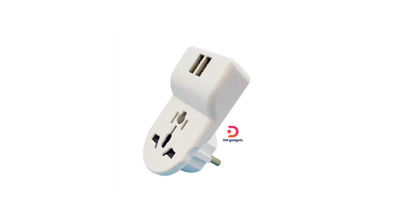543D#RUICHAN®RTA09-39 EU – International Travel Power adapter with 2 USB ports – White