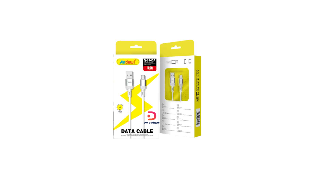 352A#Andowl® Q-SJ45A Type-C Charging and Data Cable 1m– White