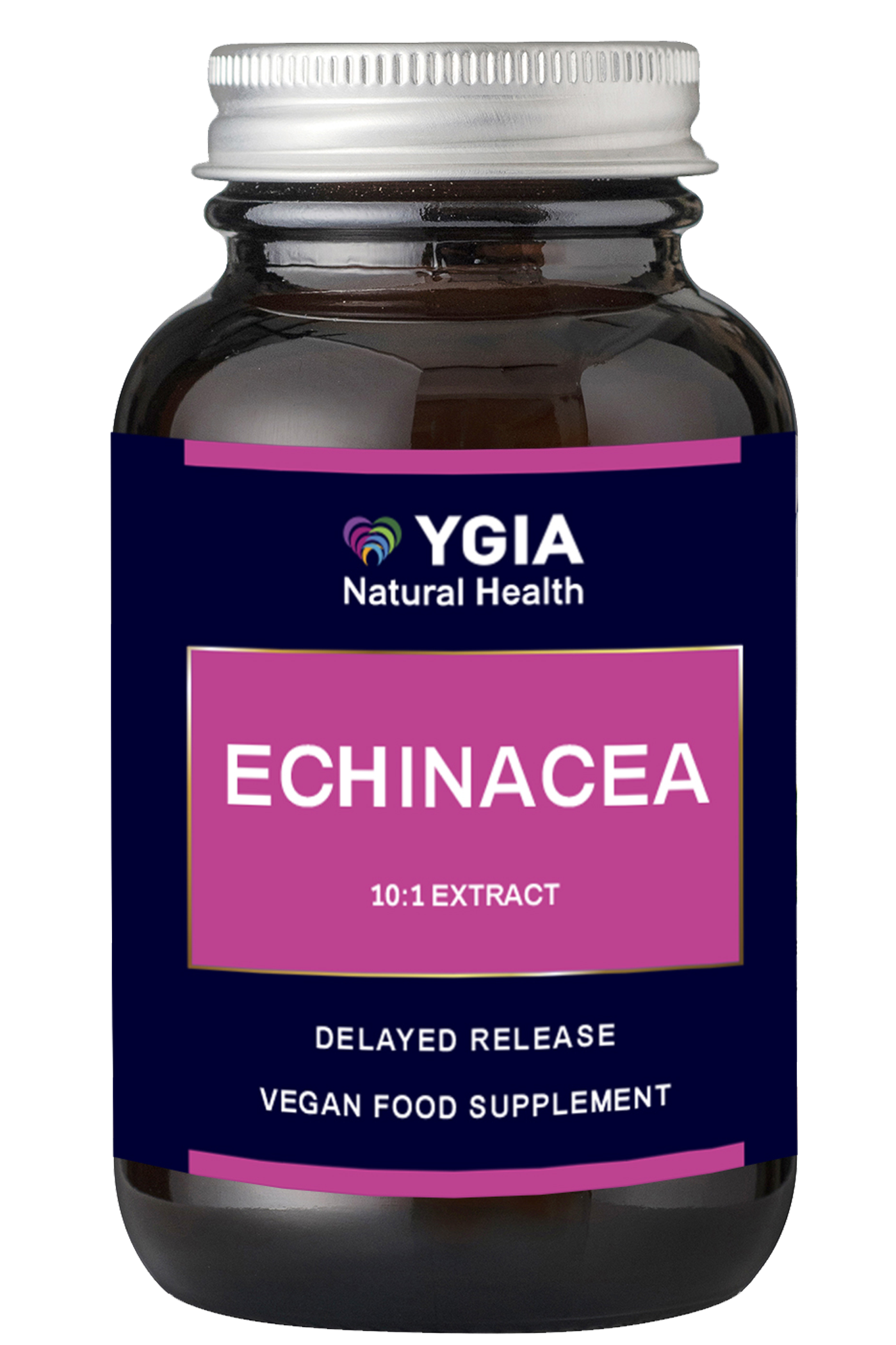 ECHINACEA ♦ 60 Veg Caps X 500mg ♦ Amber Glass Bottles ♦ 100% Natural ♦ Non-GMO ♦ Gluten & Dairy Free ♦ No Additives