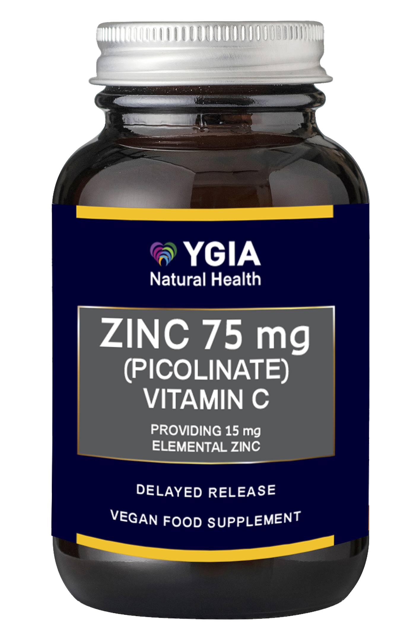Picolinate Zinc 75 mg & Vitamin C ♦ 60 Veg Caps X 500mg  ♦ Amber Glass Bottles ♦ 100% Natural ♦ Non-GMO ♦ Gluten & Dairy Free ♦ No Additives
