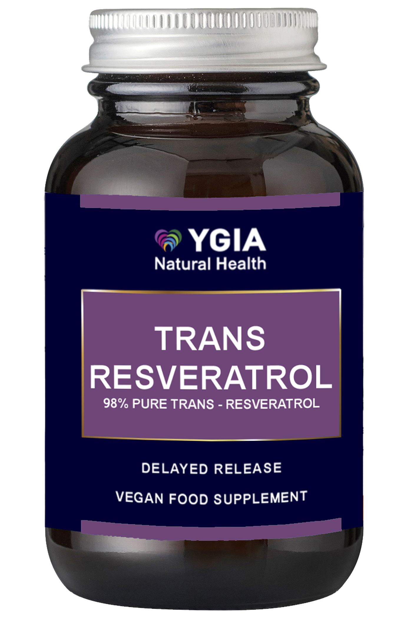 98%  TRANS RESERVATROL ♦ 60 Enteric DRCaps  X 500mg  ♦ Amber Glass Bottles ♦ 100% Natural ♦ Non-GMO ♦ Gluten & Dairy Free ♦ No Additives