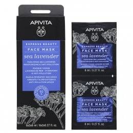 Apivita Express Beauty Moisturizing & Anti-Pollution Face Mask With Sea Lavender 2x8ml