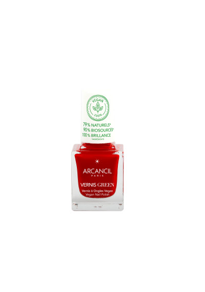 Arcancil Vernis Green Vegan Nail Polish No 100 Coquelicot 10.5ml