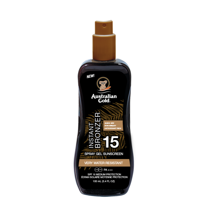 Australian Gold Instant Bronzer Spray Gel Sunscreen Spf 10 | 15 | 30 | 50 - 15