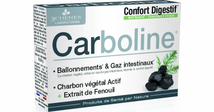 3Chenes Carboline Plant Charcoal & Fennel Extract For Stomach Bloating Gas 30 Tablets