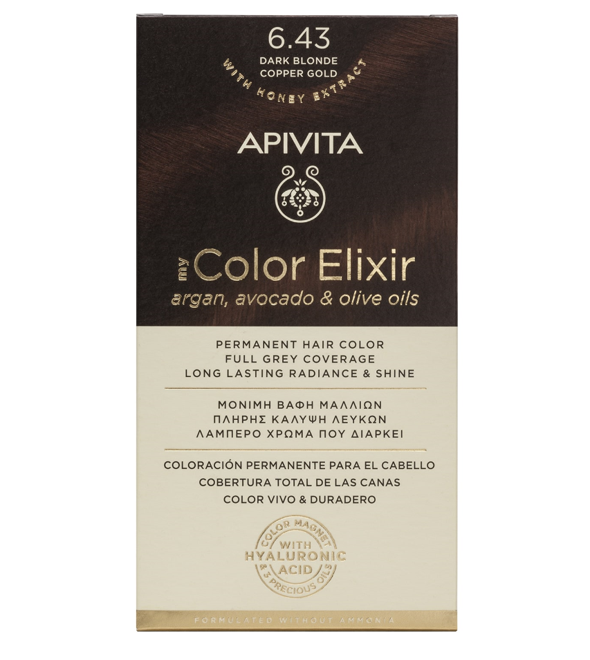 Apivita Natures Hair Dye Color N6.43 dark blonde copper gold