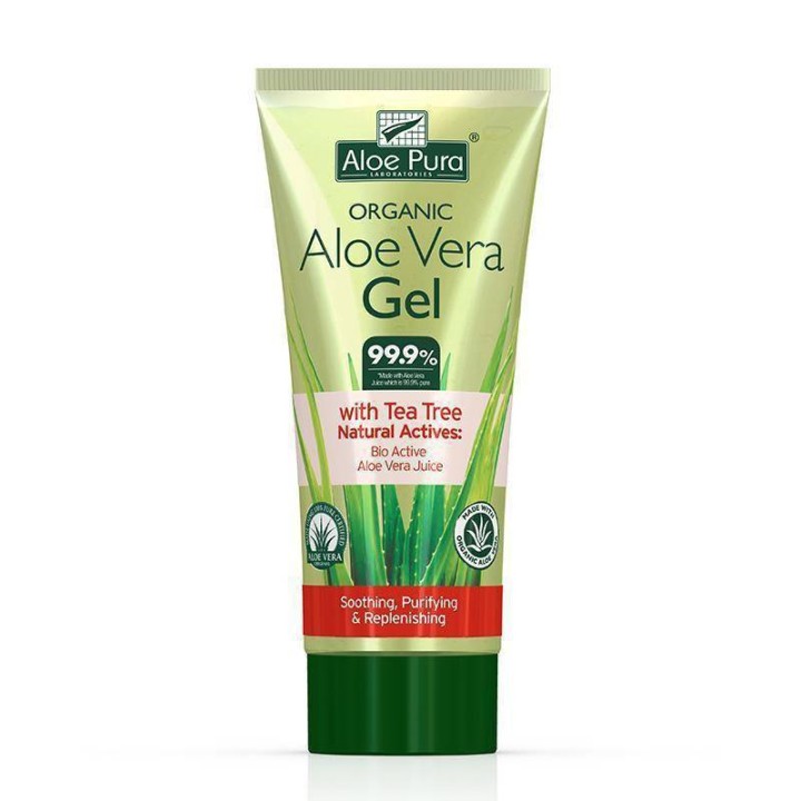 Aloe Pura Organic Aloe Vera Gel With Tea Tree Suitable for Sunburns 200ml