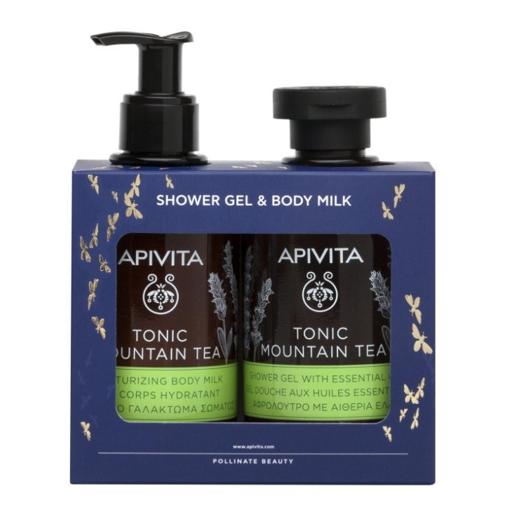 Apivita Tonic Mountain Shower Gel 250Ml & Tonic Mountain Body Milk 200Ml Gift Set