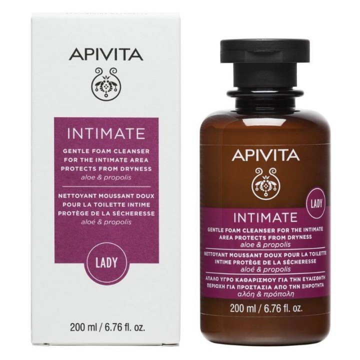 Apivita Intimate Lady Gentle Foam Cleanser For The Intimate Area - Protects From Dryness 200ml