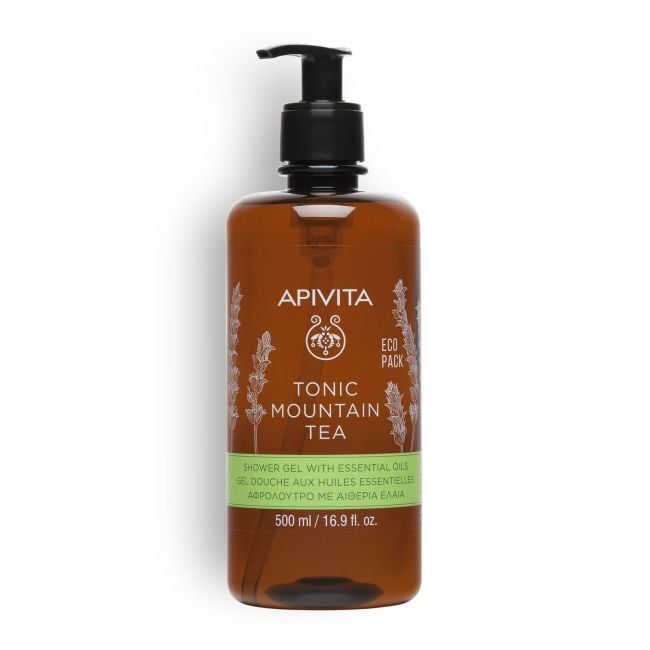 Apivita Tonic Mountain Tea Shower Gel With Essential Oils 500ml