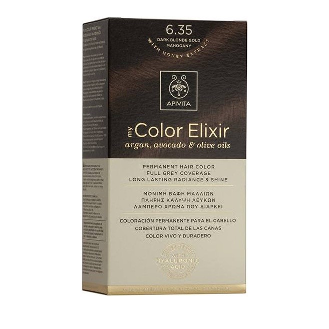Apivita My Color Elixir Hair Dye Color 6.35 Blonde Dark Mahogany