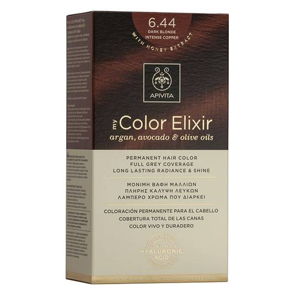 Apivita My Color Elixir Hair Dye Color 6.44 Dark Blonde Intense Copper