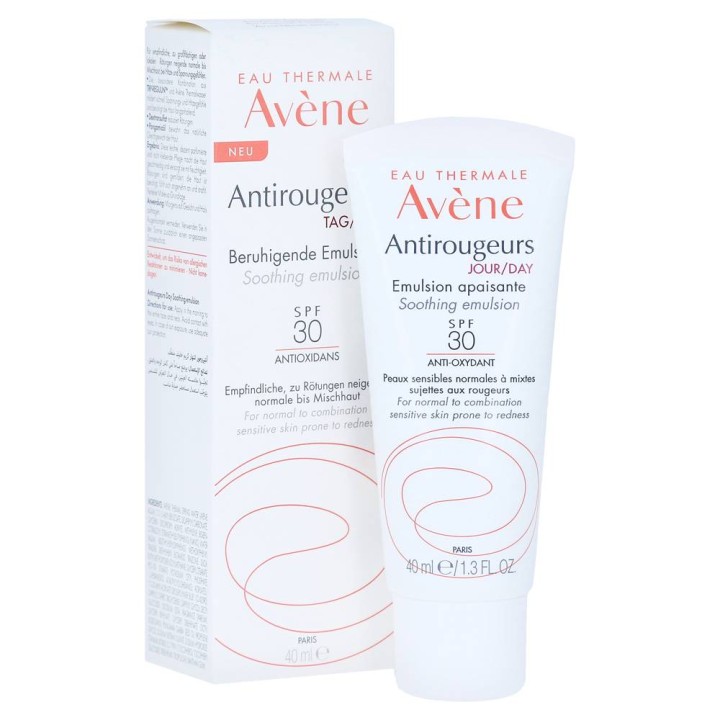 Avene Antirougeurs Soothing Day Emulsion SPF30 Normal/ Combination Sensitive Skin Prone To Redness 40ml