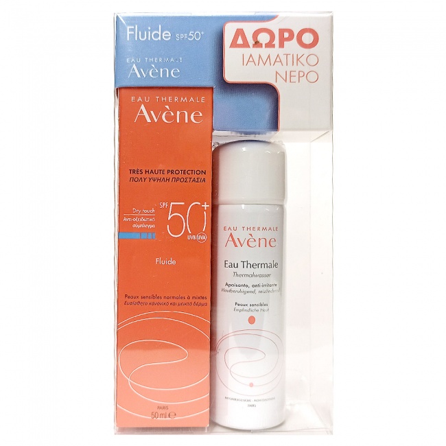 Avene Fluide Spf50+ Sunscreen & Eau Thermale Water Spray 50Ml