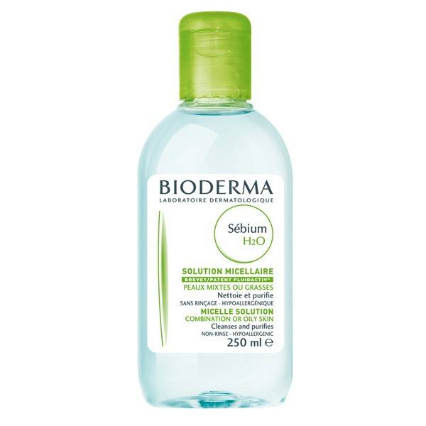 Bioderma Sebium H2O Micellar Water Purifies & Cleanses Skin By Dirt Debris & Make Up 250ml
