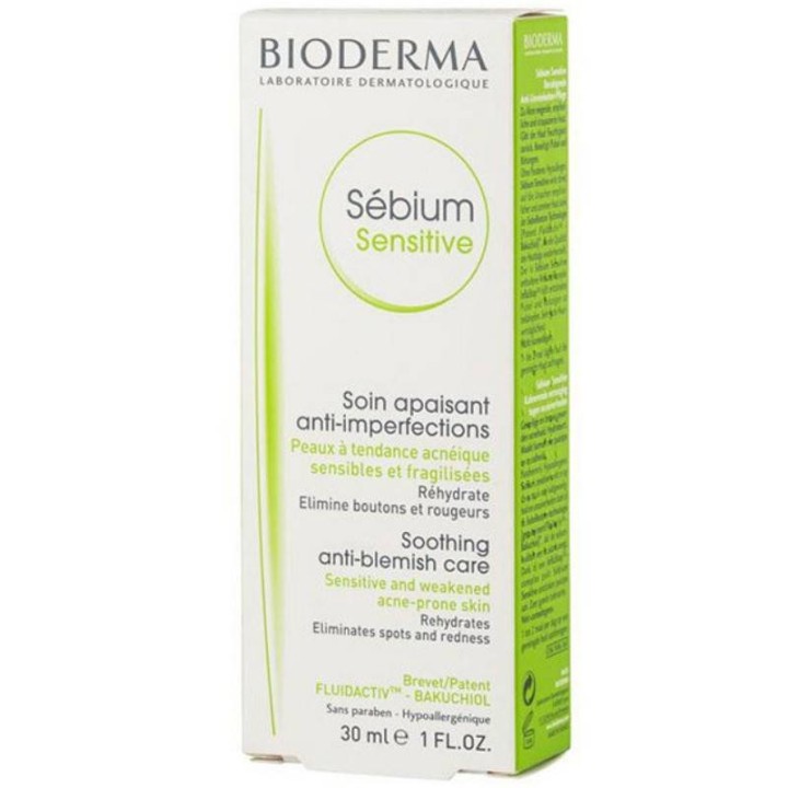 Bioderma Sebium Sensitive Soothing Anti-Blemish Cream For Sensitive & Weakened Sensitive Skin 30ml