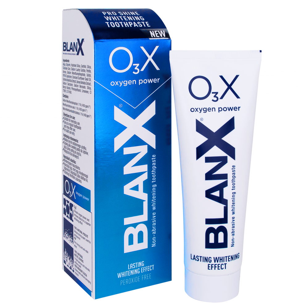Blanx O3X Pro Shine Whitening Toothpaste For Actively Removing Stains 75Ml