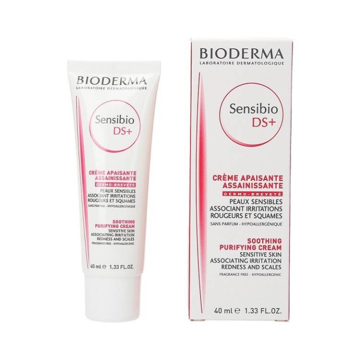 Bioderma Sensibio Ds+ Soothing Purifying Cream For Sensitive Skin with Irrtiation, Redness And Squames 40ml