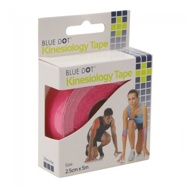 Blue Dot Pink Kinesiology Sports Tape Pain Relief & Support 2.5Cm X 5M 1 Roll