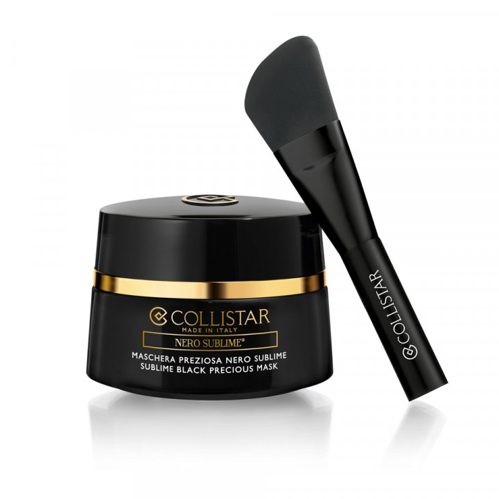 Collistar Sublime Black Precious Mask-Brightens Repairs Detox Effect With Professional Brush 50ml