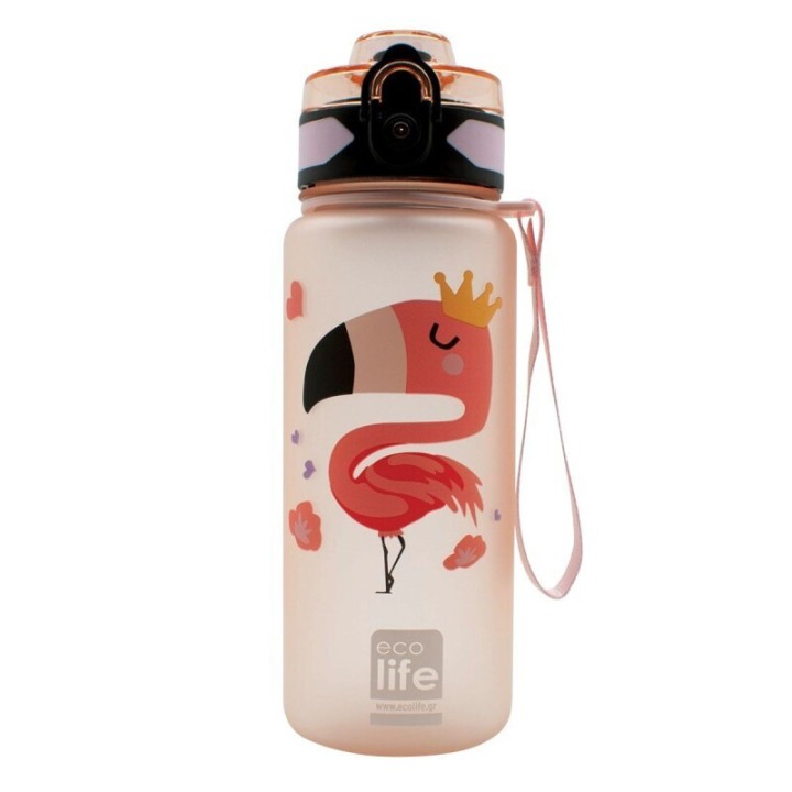 Ecolife Tritan Kids Bottle Flamingo Print 500ml
