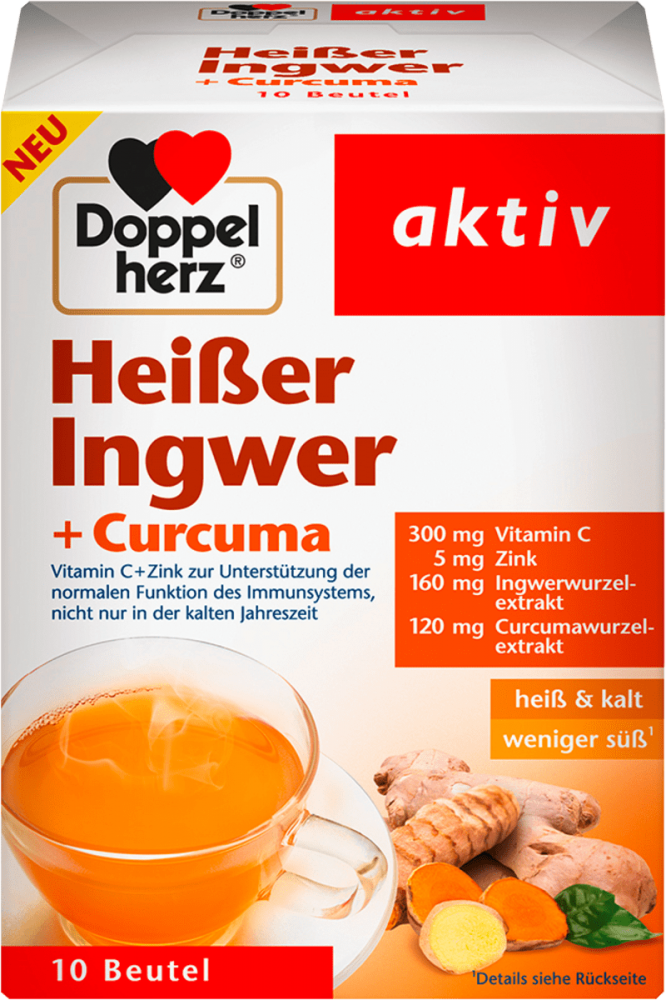 Doppelherz Hot Ginger & Curcuma 10 Sachets Of 10g