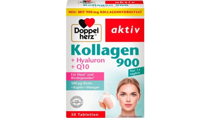 Doppelherz Kollagen 900 & Hyaluron &Q10, 30 Tablets