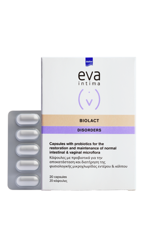 Eva Biolact Capsules Probiotics For The Restoration & Maintenance Of Normal Intestinal & Vaginal Flora 20 Capsules