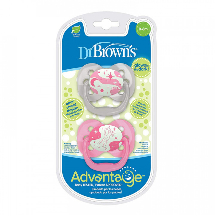 Dr. Brown’s Advantage Pacifier Glow in the Dark 0-6m,6-18m - 0-6m