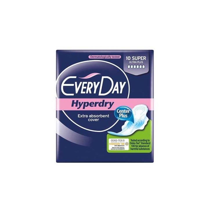 Everyday Sanitary Pad Hyperdry Plus 10 Super Ultra Plus, Extra Asorbent 10 Pcs