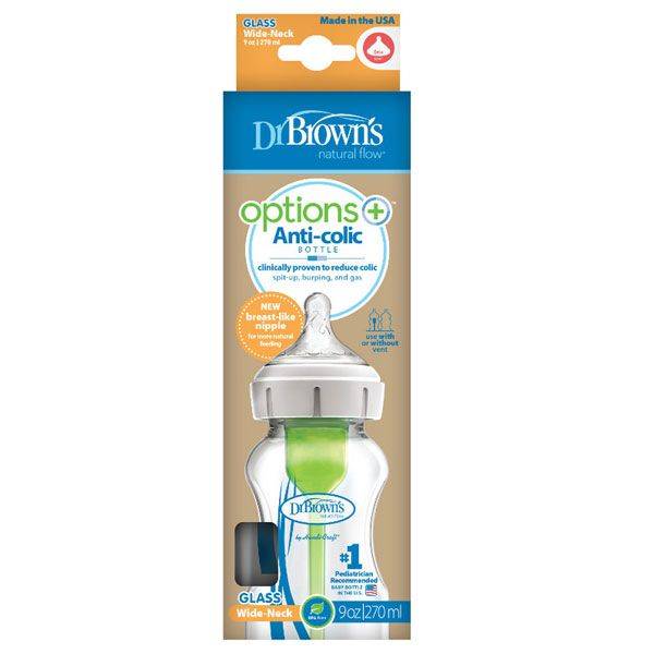 Dr. Brown's Natural Flow Options+ Anti-Colic Wide Neck Bottle 270ml