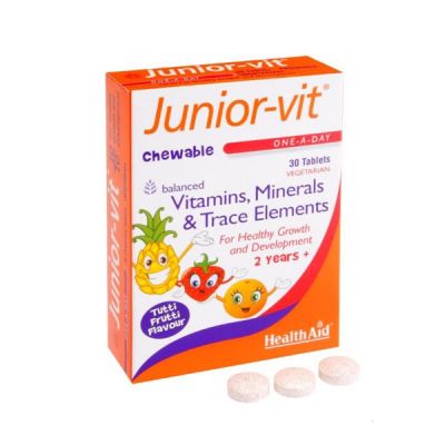 Health Aid Junior-Vit Chewable Vitamins Minerals & Trace Elements 30 Tablets