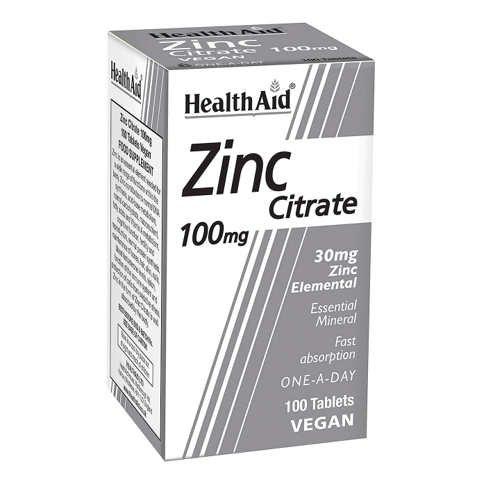 Health Aid Zinc Citrate 100Mg 100 Tablets