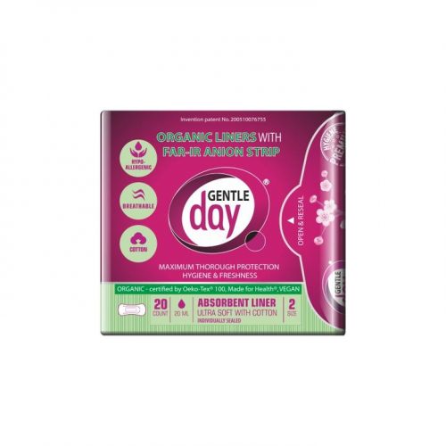 Gentle Day Women's Sensitive Care Organic Size 2 Absorbent Pantyliners 20