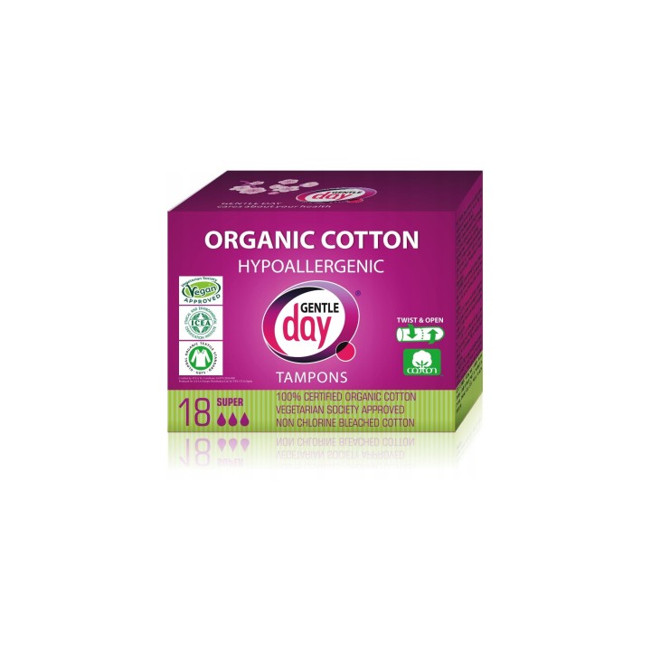 Gentle Day Women's Sensitive Care Organic Super Tampons 18