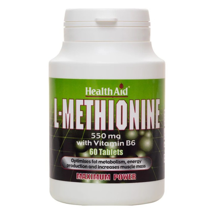 Health Aid L-Methionine 550Mg With B6 60 Tablets