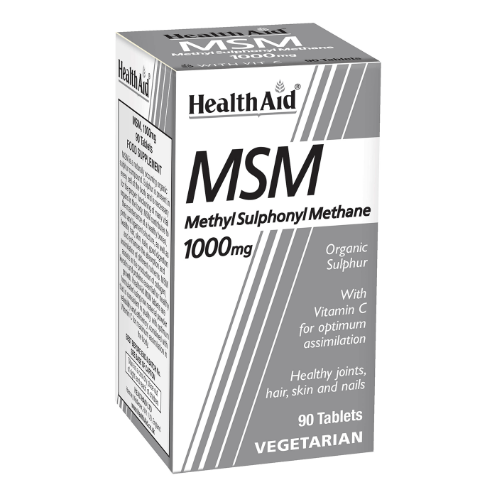 Health Aid Msm 1000Mg For Healthy Joints Nails Skin And Hair 90 Tablets