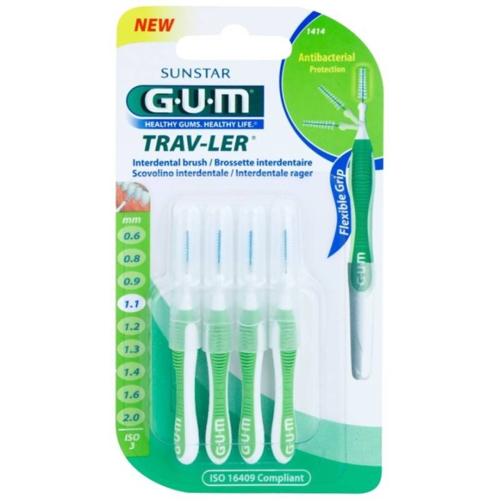 Gum Trav Ler Interdental Brushes 1.1Mm 1414 X4