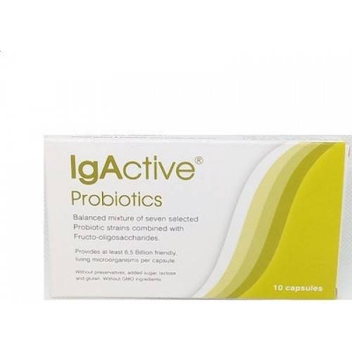 Igactive Probiotics Balanced Mixture Of Probiotis & Fructo-Oligosacharides 10 Capsules