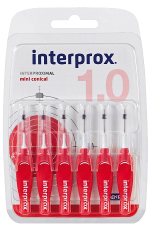 Interprox Inter/Ximal Mini Conical-Red Interdental Brushes x6