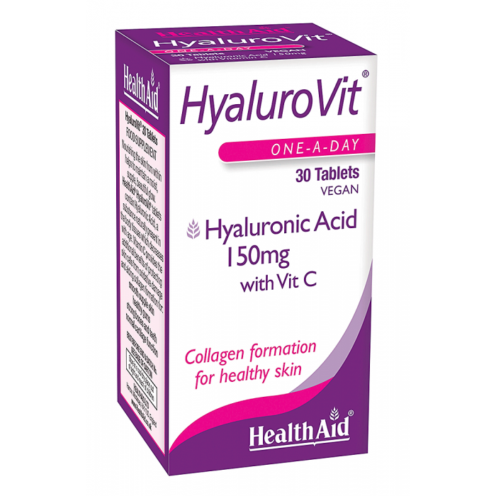 Health Aid Hyalurovit. Hyaluronic Acid 150Mg With Vitamin C For Healthy Skin & Joints 30 Tablets