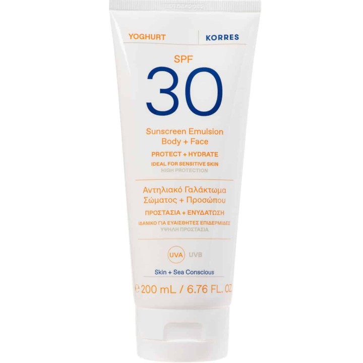 Korres Yogurt Face & Body Care Sunscreen Lotion Spf30 200Ml